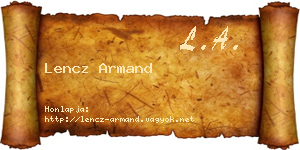 Lencz Armand névjegykártya
